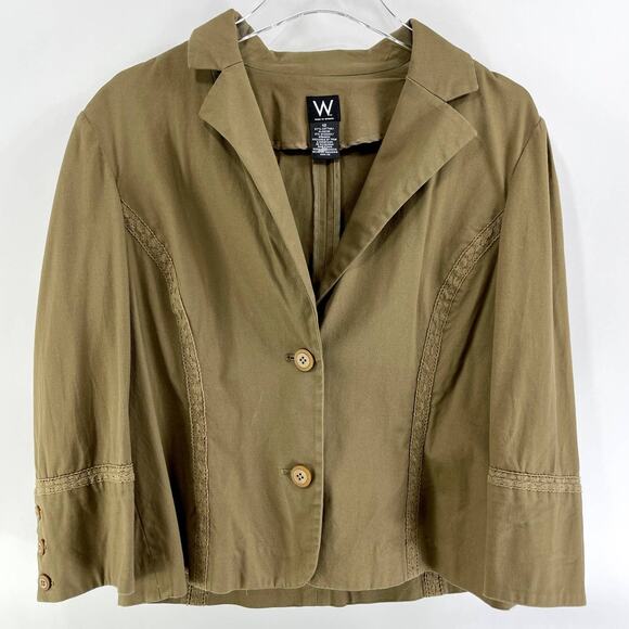 Vintage Jackets & Blazers - 00s WORK TO WEEKEND Vintage Brown Cotton Stretch Blazer Jacket